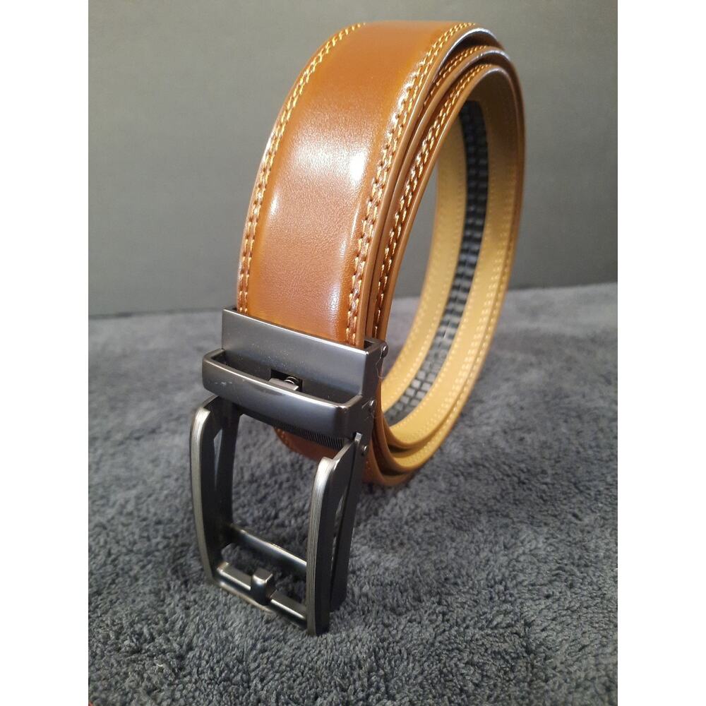 CHAOREN Mens Dress Belt - Brown Leather 1 1/4" Ratchet Comfort Click Perfect Co